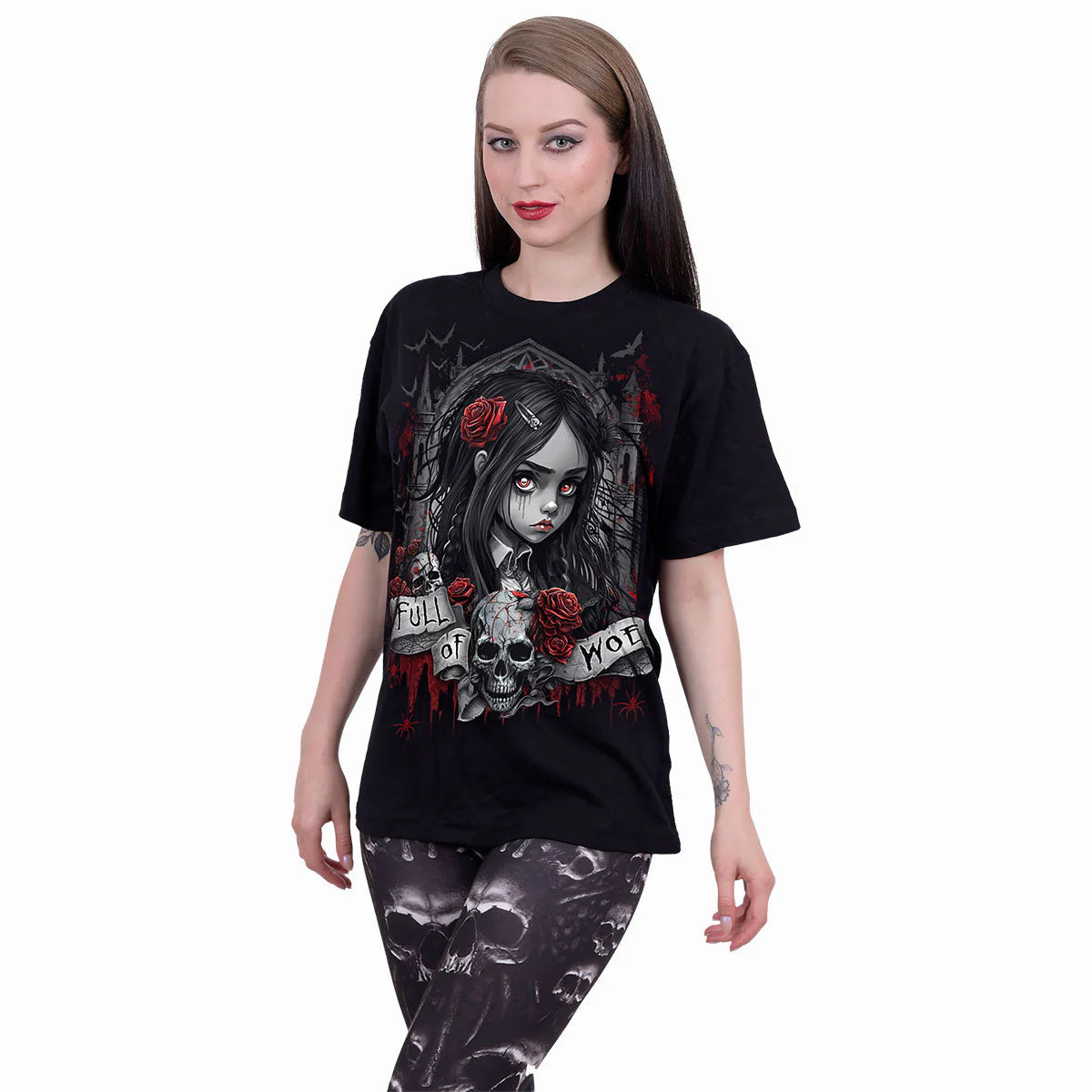 FULL OF WOE - SPIRAL - FRONT PRINT T-SHIRT