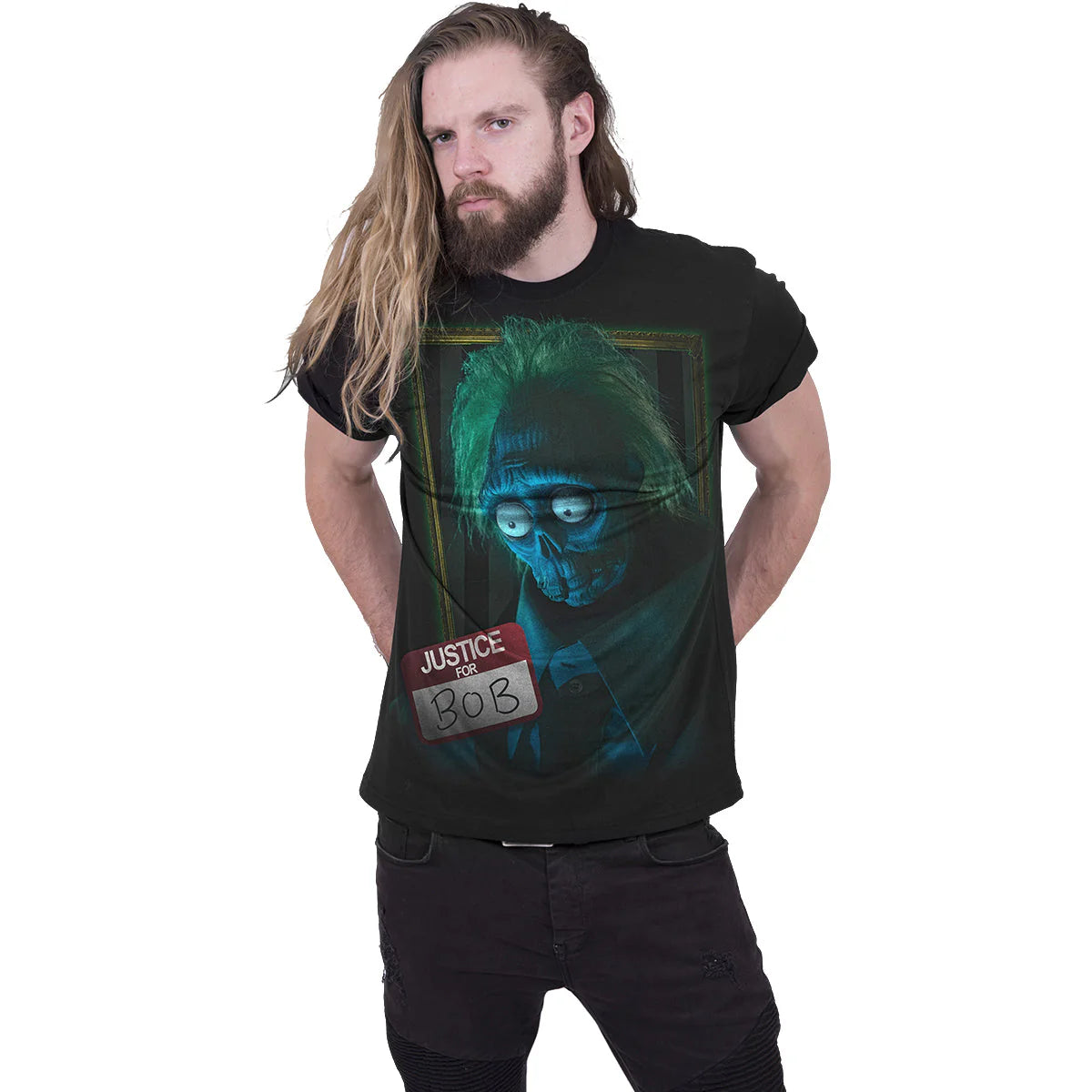 JUSTICE FOR BOB - SPIRAL - BEETLEJUICE 2 - FRONT PRINT T-SHIRT