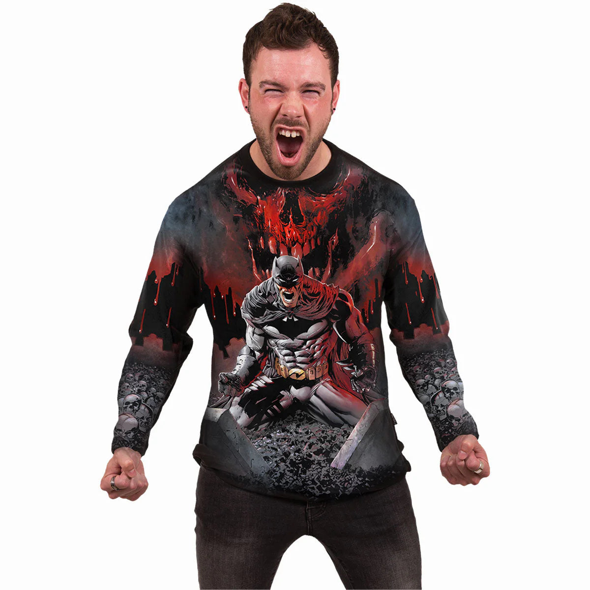 ASYLUM WRAP - BATMAN - ALLOVER LONGSLEEVE T-SHIRT