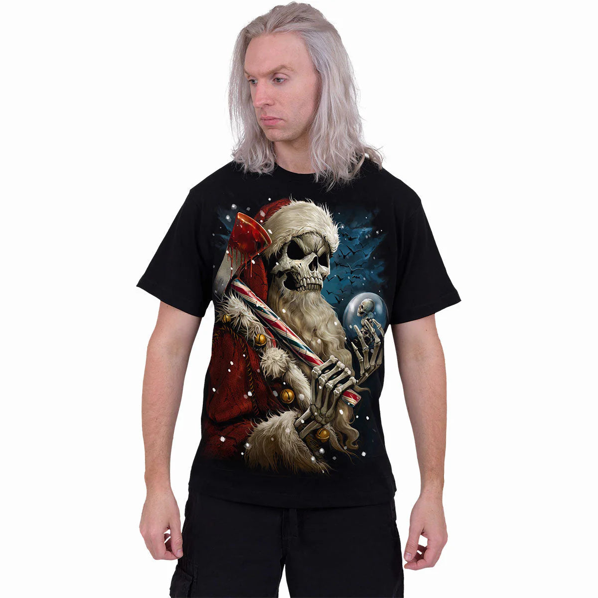 CANDY CANE SANTA - SPIRAL - T-SHIRT