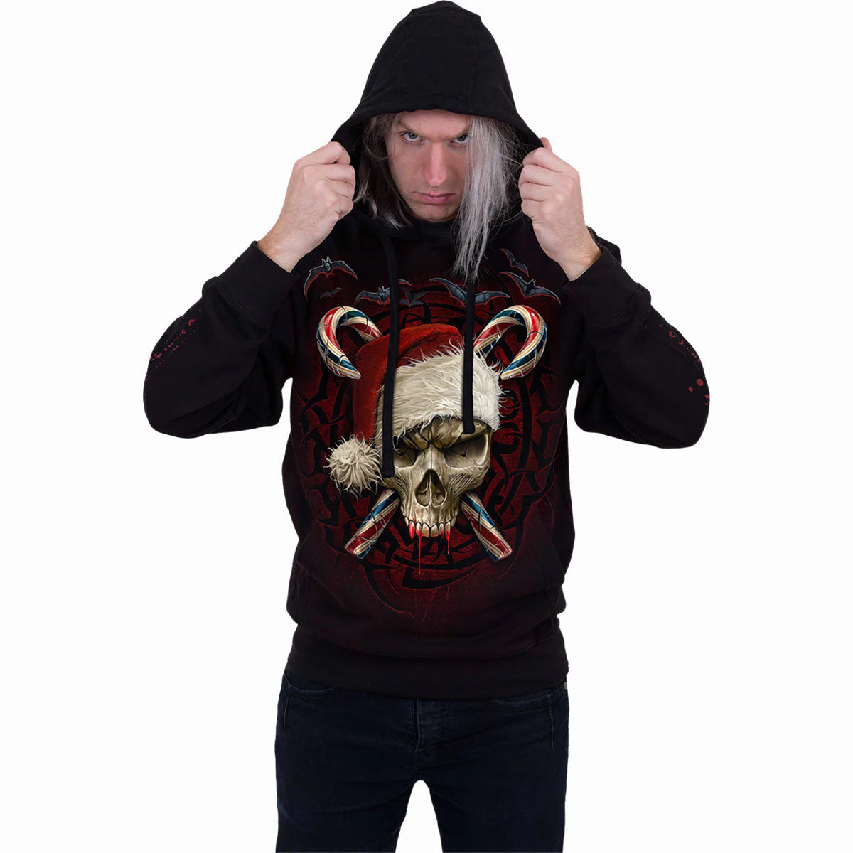 CANDY CANE SANTA - SPIRAL - HOODIE