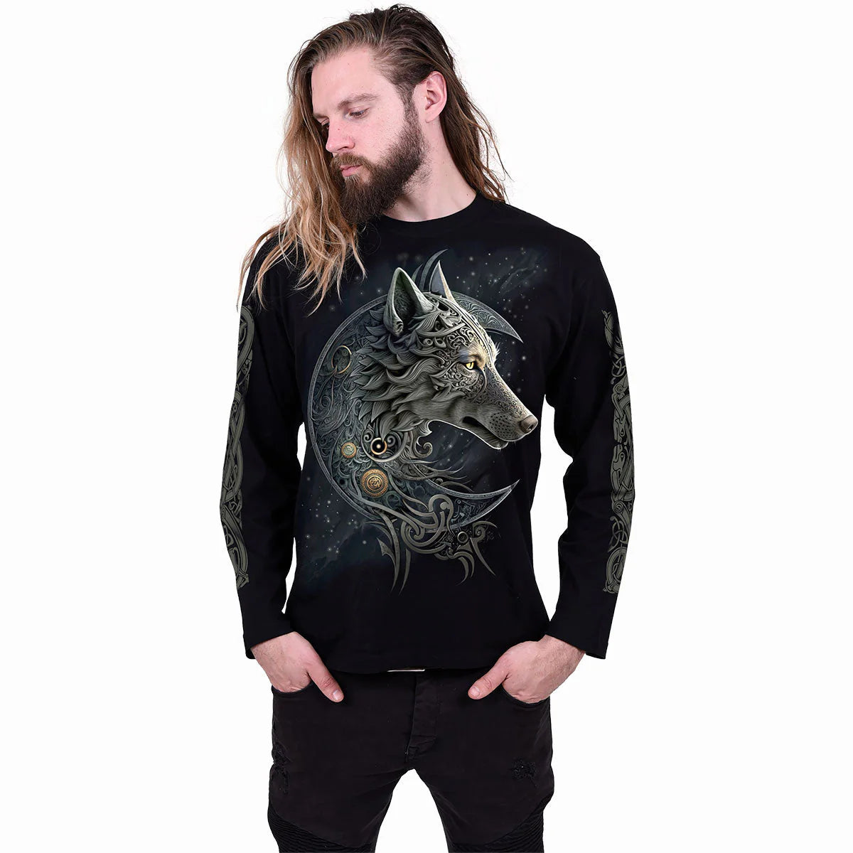 CELTIC WOLF - SPIRAL - LONGSLEEVE T-SHIRT
