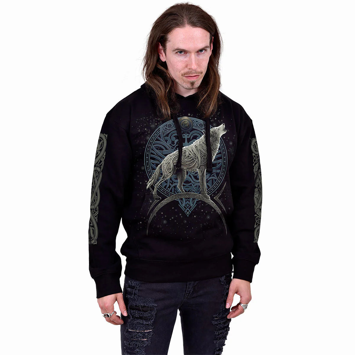 CELTIC WOLF -SPIRAL - HOODIE