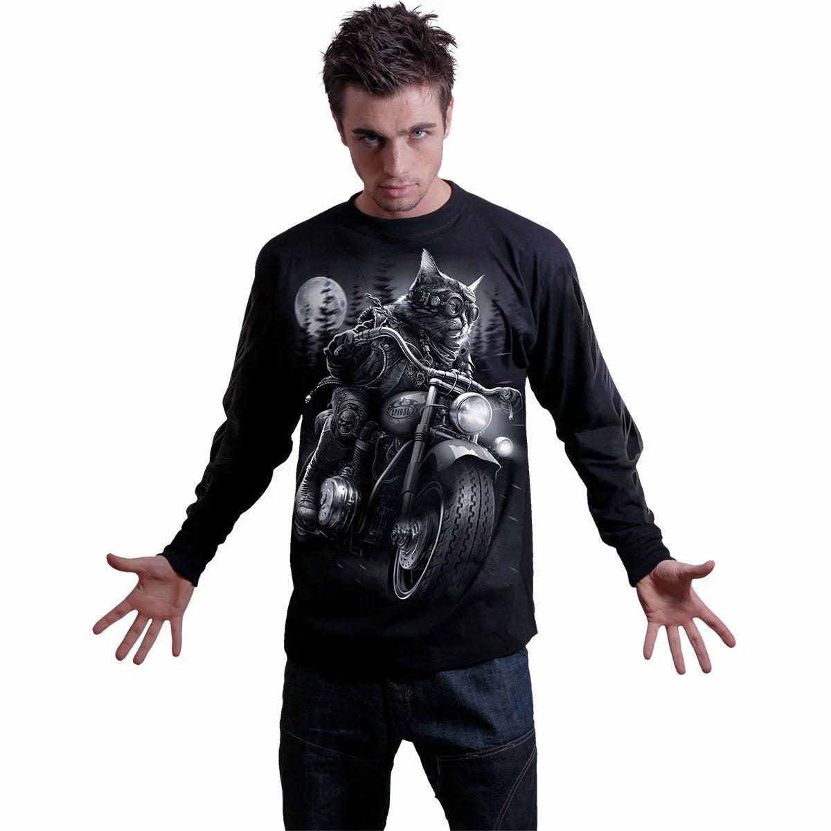 NINE LIVES - SPIRAL - LONGSLEEVE T-SHIRT
