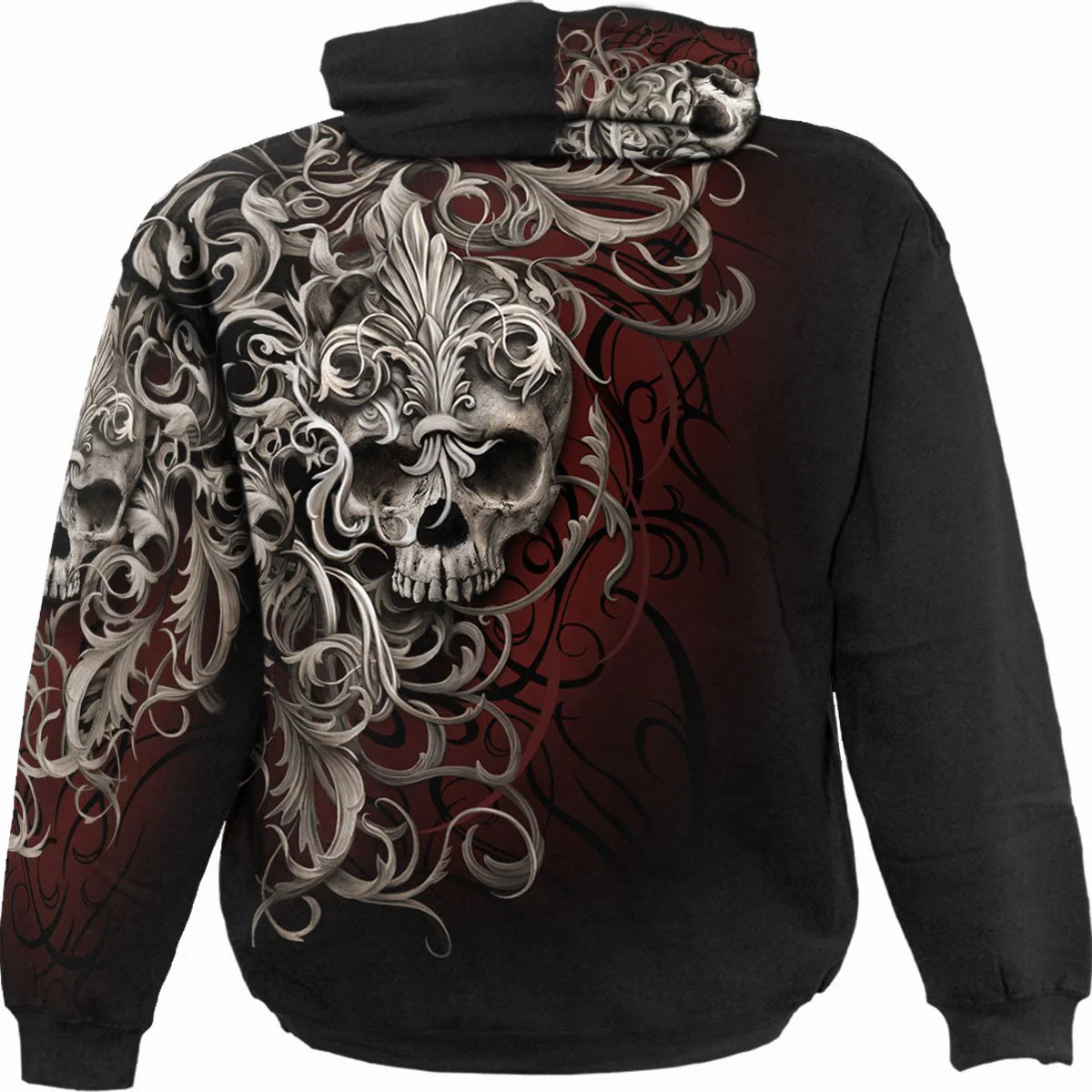 SKULL SHOULDER WRAP - SPIRAL - ALLOVER HOODIE