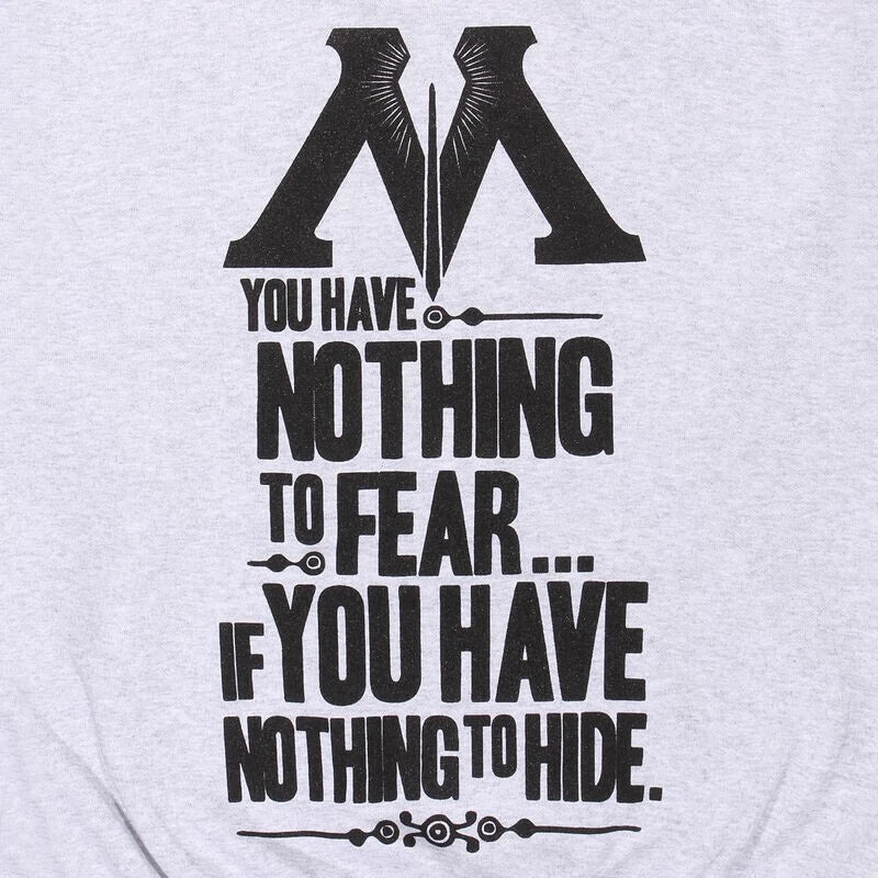 Official Harry Potter Hoodie – Nothing to Fear Front & Back Print Fan Apparel