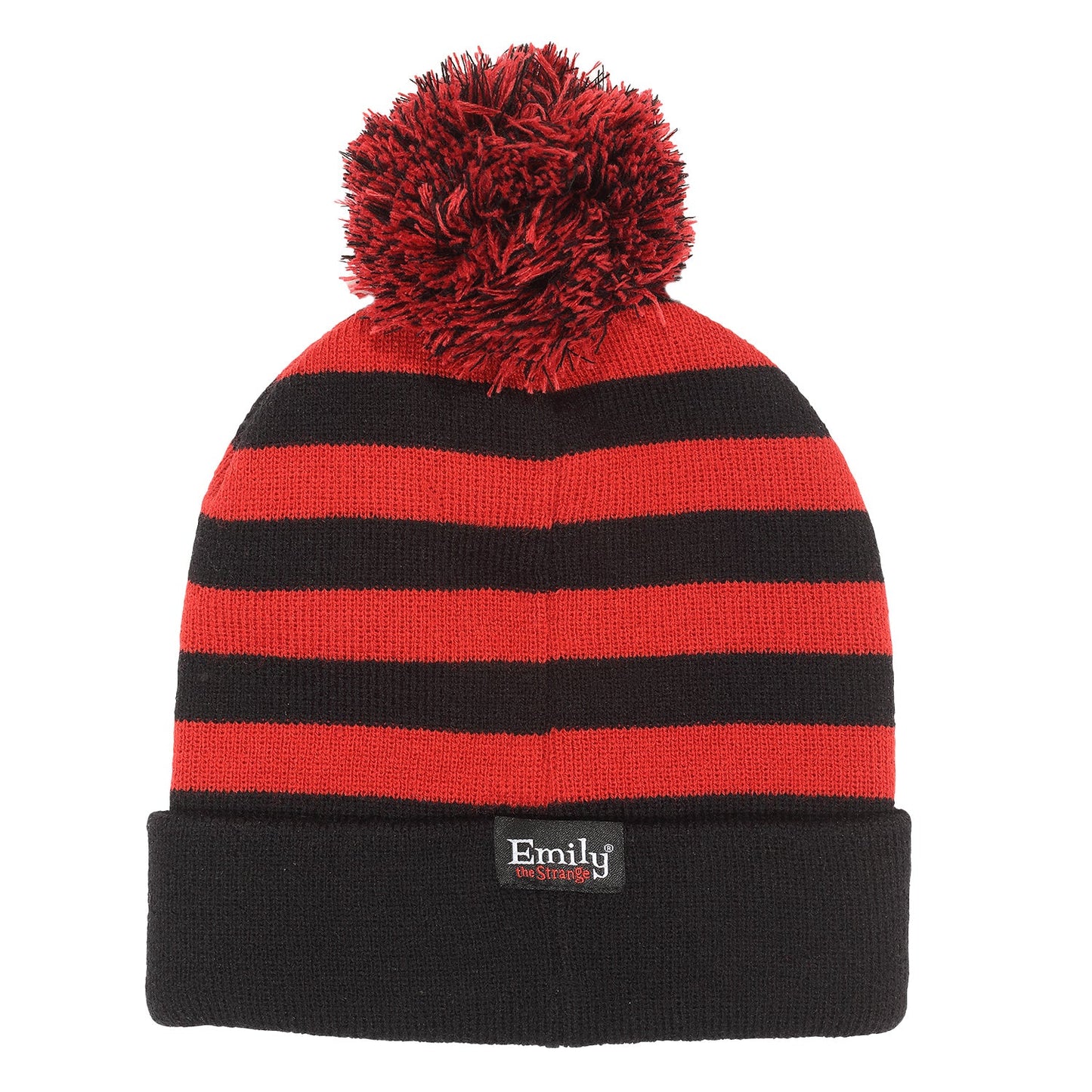 Emily The Strange Striped Pom Beanie