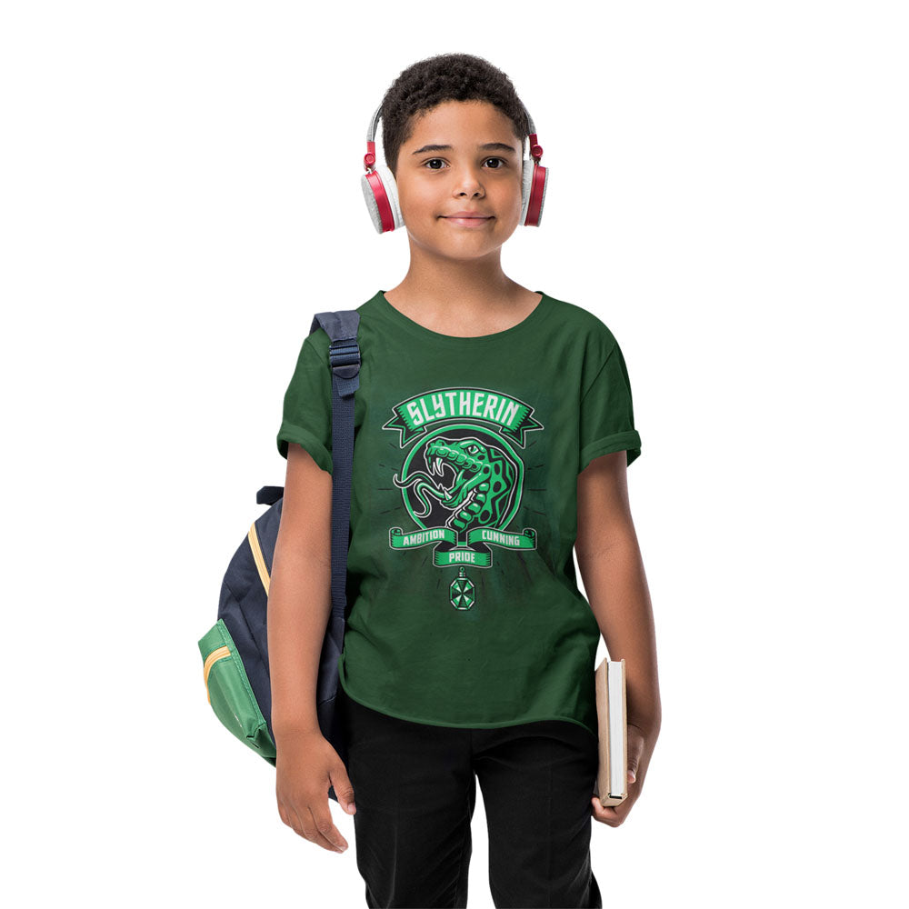 Official Harry Potter Comic Style Slytherin Kids T-Shirt Fan Apparel Gift Wear