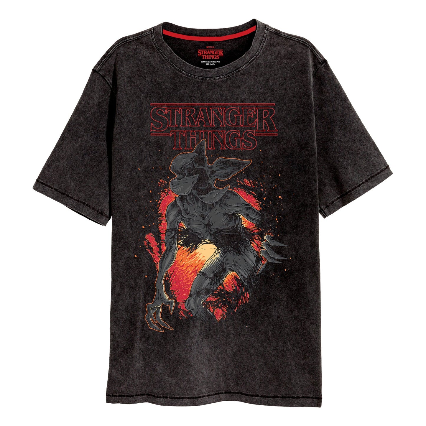 Stranger Things Bursting Demogorgon SuperHeroes Inc. Acid Wash T-Shirt