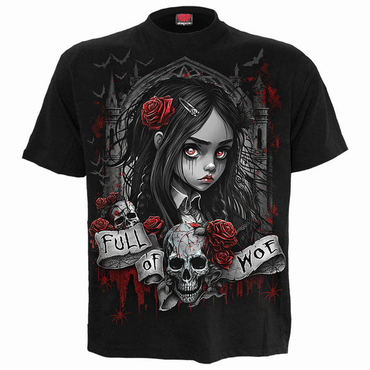 FULL OF WOE - SPIRAL - FRONT PRINT T-SHIRT