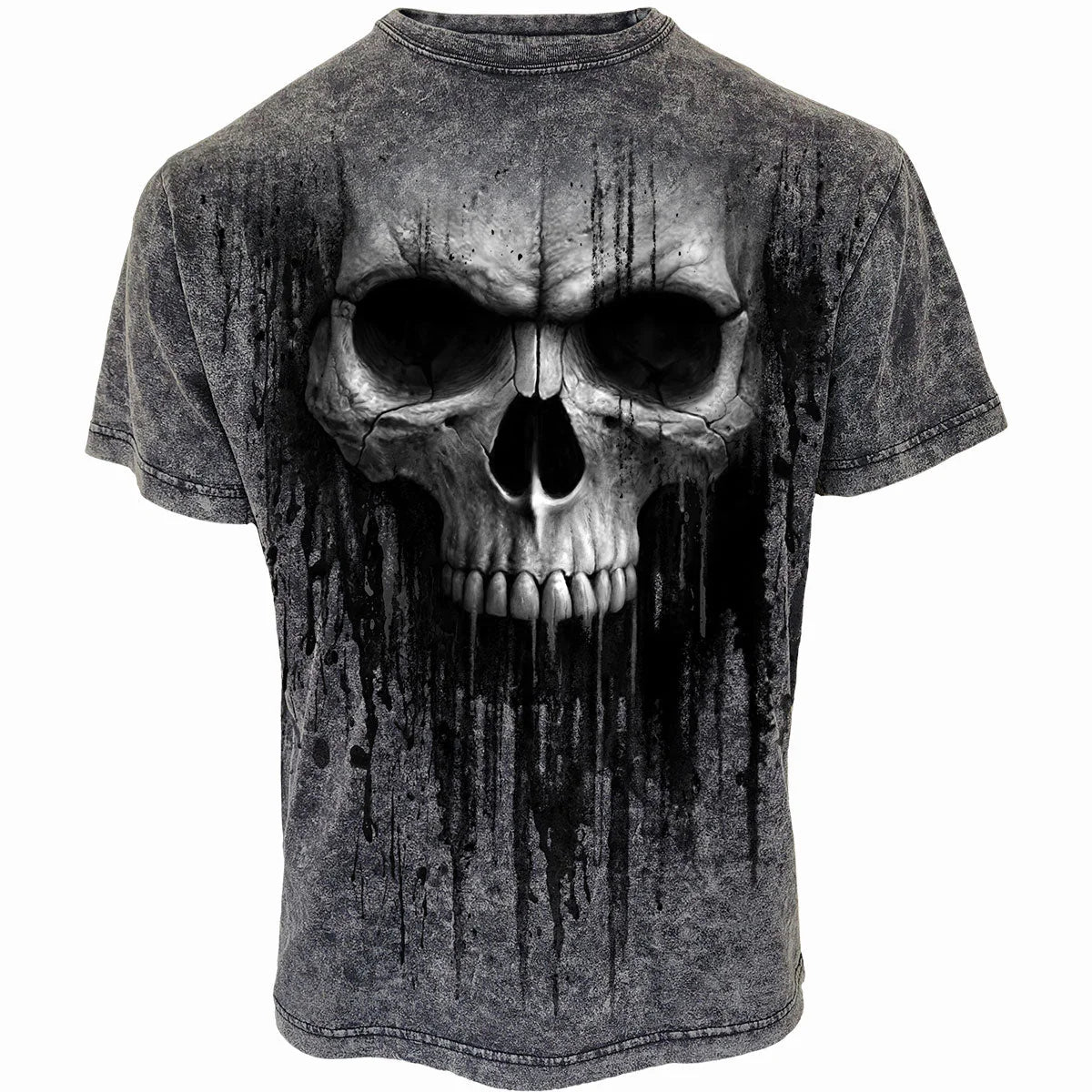 ACID SKULL - SPIRAL - ACID WASH T-SHIRT