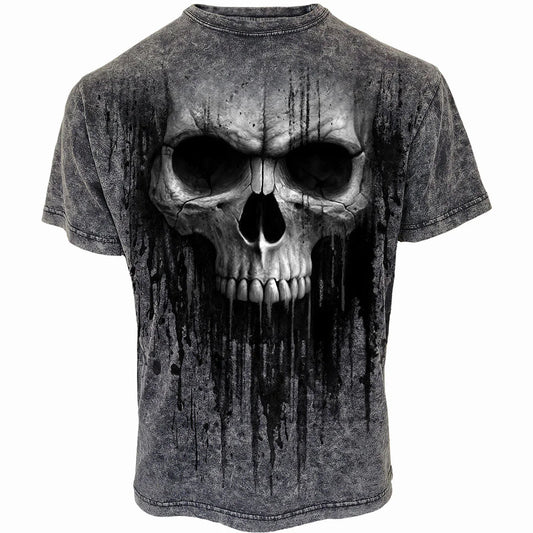 ACID SKULL - SPIRAL - ACID WASH T-SHIRT
