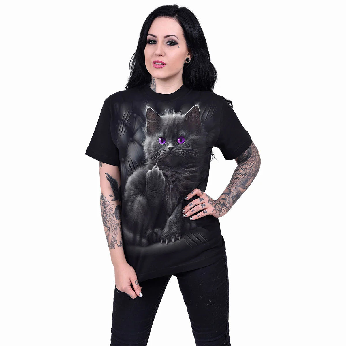 CATTITUDE - SPIRAL - FRONT PRINT T-SHIRT