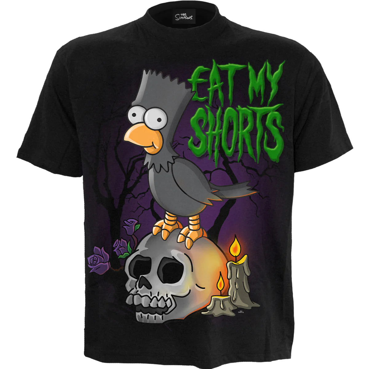 BART RAVEN - THE SIMPSONS - FRONT PRINT T-SHIRT BLACK