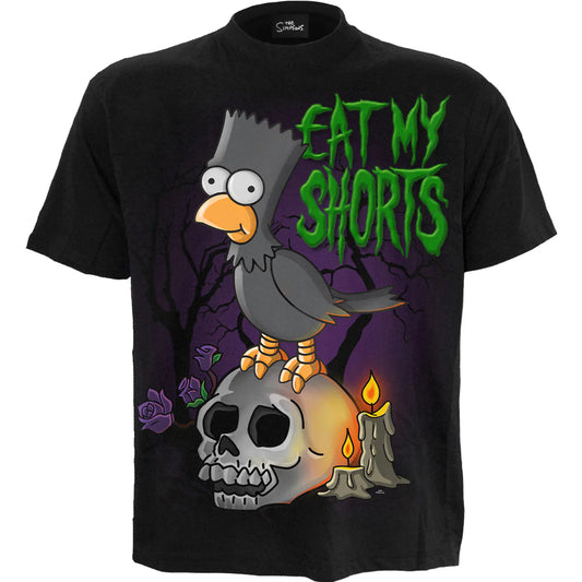 BART RAVEN - THE SIMPSONS - FRONT PRINT T-SHIRT BLACK