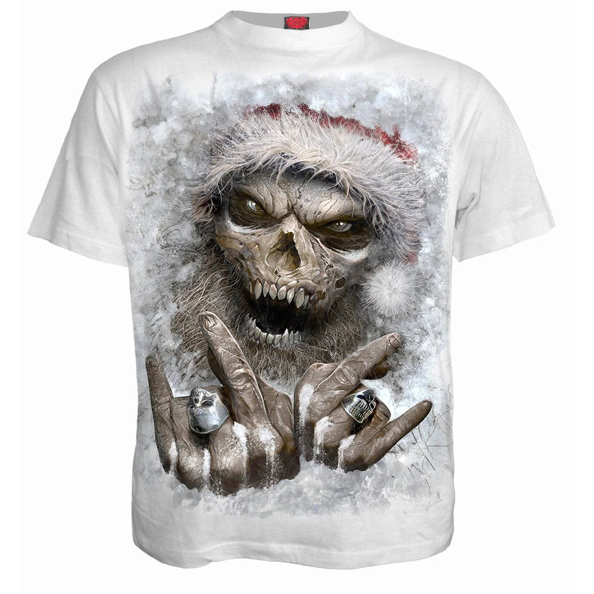 ROCK SANTA - SPIRAL WHITE- T-SHIRT