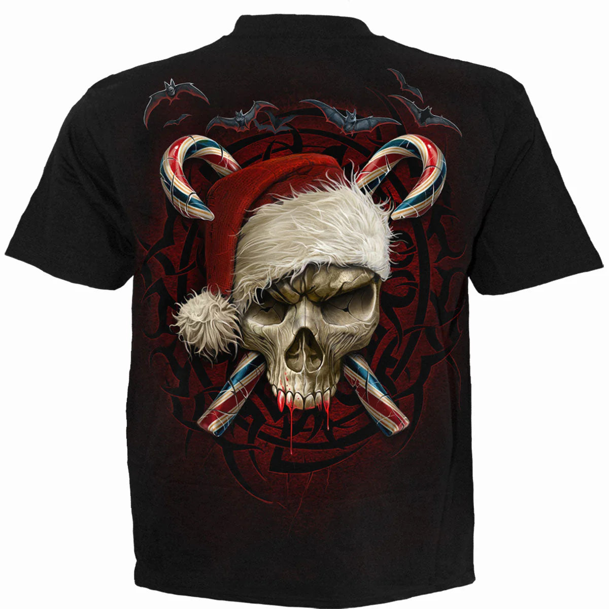CANDY CANE SANTA - SPIRAL - T-SHIRT