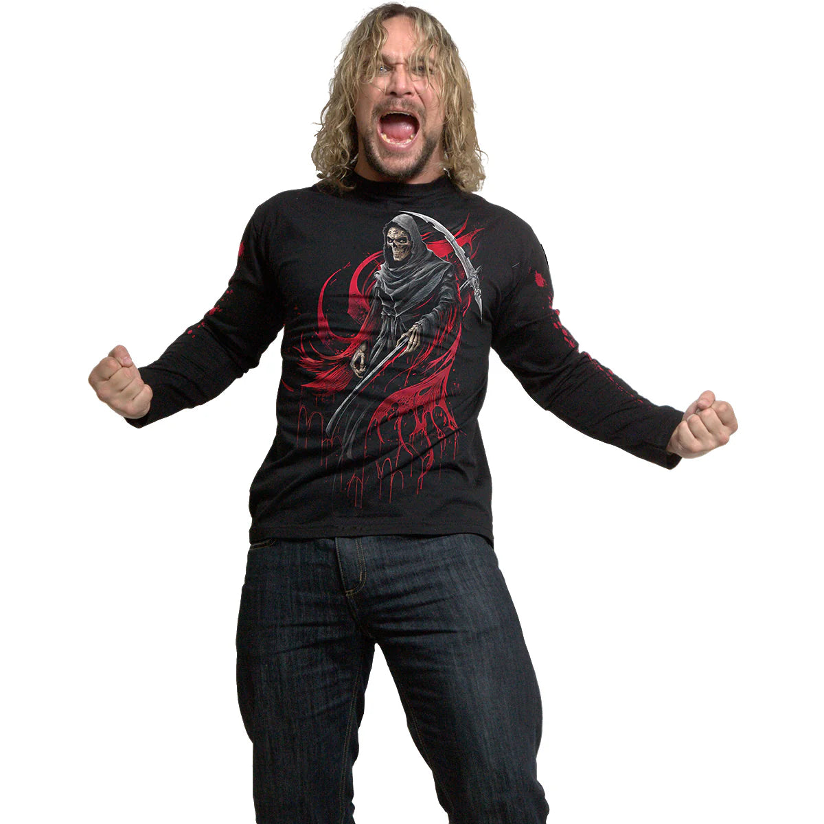 SCREAMING DEATH - LONGSLEEVE - SPIRAL T - SHIRT BLACK