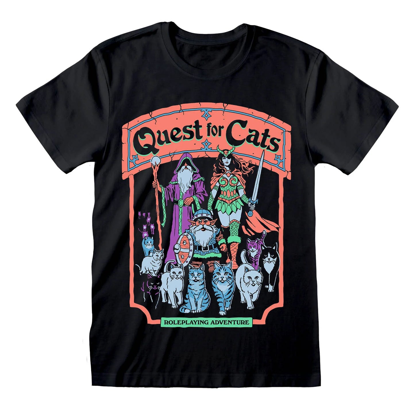 Official Steven Rhodes Quest for Cats T-Shirt – Retro Graphic Tee for Cat Lovers