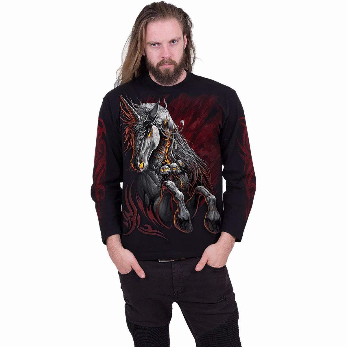 INFERNAL UNICORN - SPIRAL - LONGSLEEVE T-SHIRT
