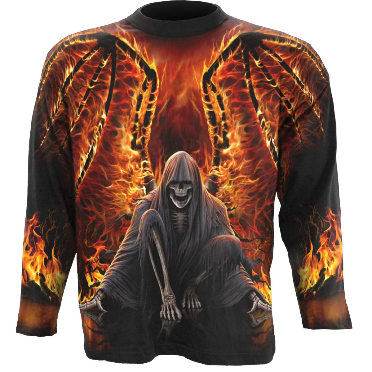 FLAMING DEATH - SPIRAL - ALLOVER LONGSLEEVE T-SHIRT