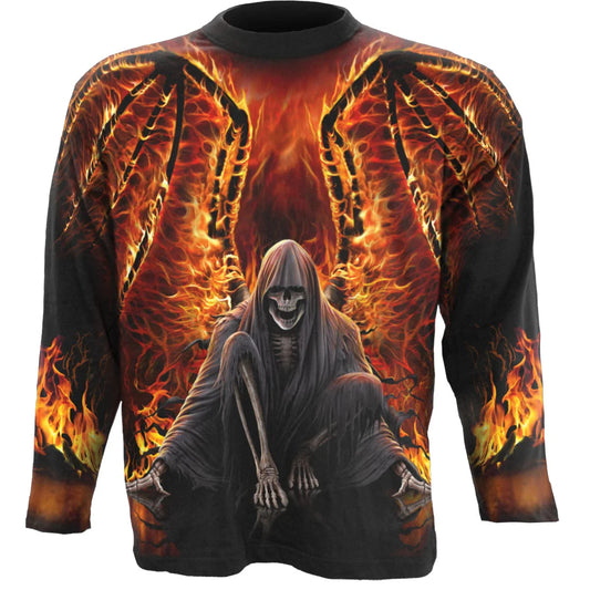 FLAMING DEATH - SPIRAL - ALLOVER LONGSLEEVE T-SHIRT