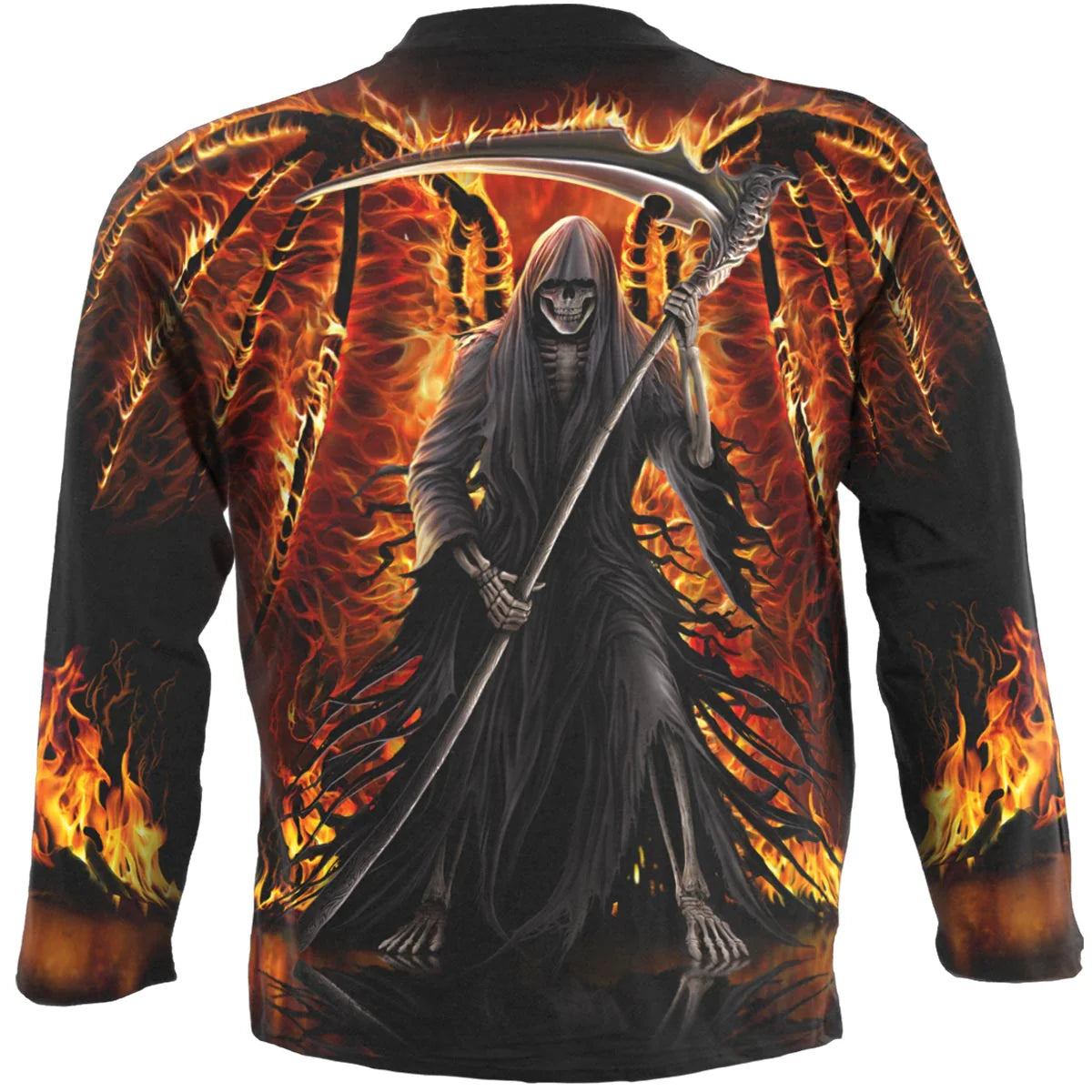 FLAMING DEATH - SPIRAL - ALLOVER LONGSLEEVE T-SHIRT