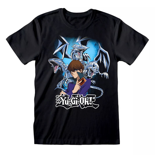 Official Yu-Gi-Oh! Blue-Eyes White Dragon T-Shirt Black Unisex Kaiba Fan Merch
