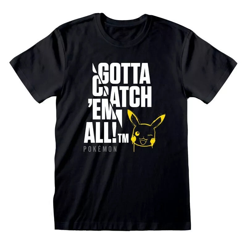 Official Pokémon Jumbo Text T-Shirt Unisex Retro Anime Gamer Fan Apparel Tee