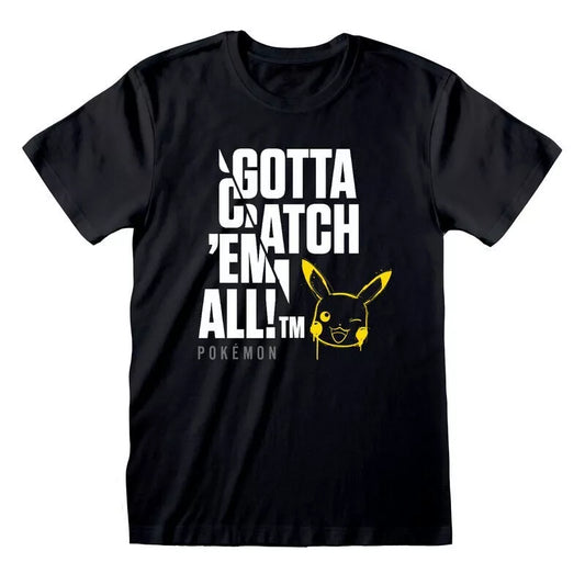 Official Pokémon Jumbo Text T-Shirt Unisex Retro Anime Gamer Fan Apparel Tee