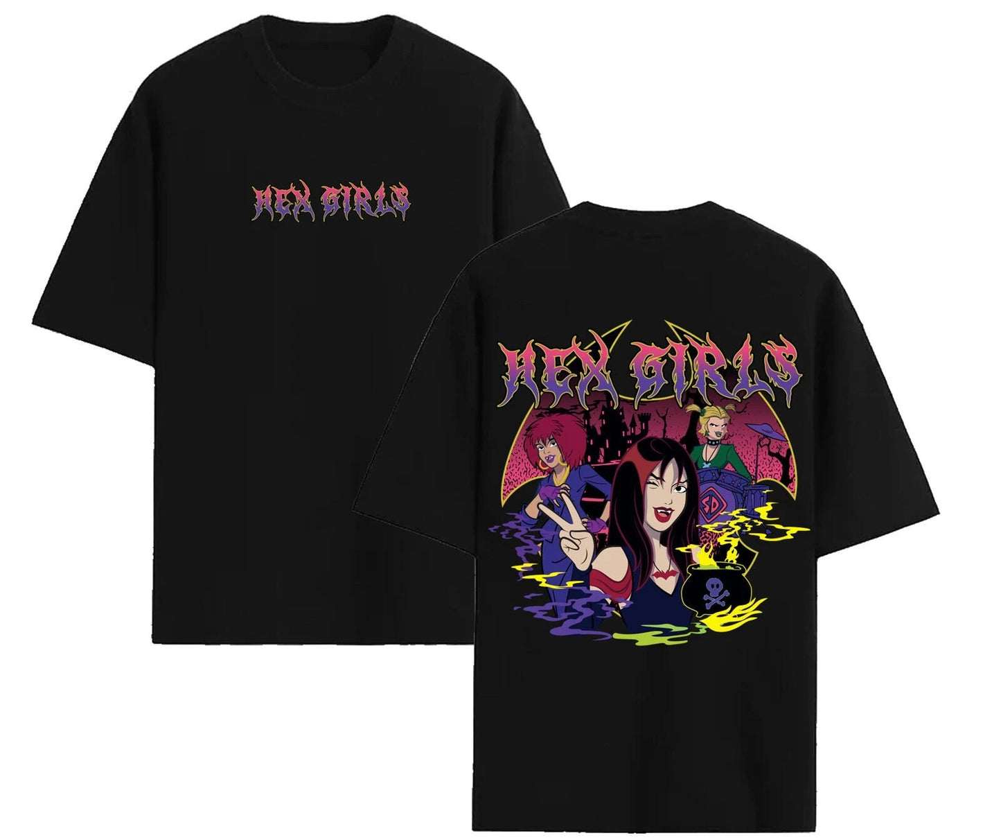Official Hex Girls Cauldron Oversized T-Shirt – Spooky Gothic Fan Apparel