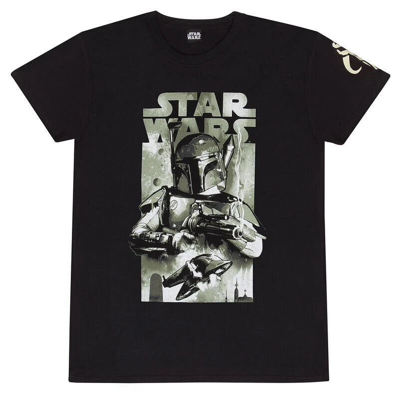 Official Star Wars T-Shirt – Boba Fett Poster Retro Bounty Hunter Fan Graphic