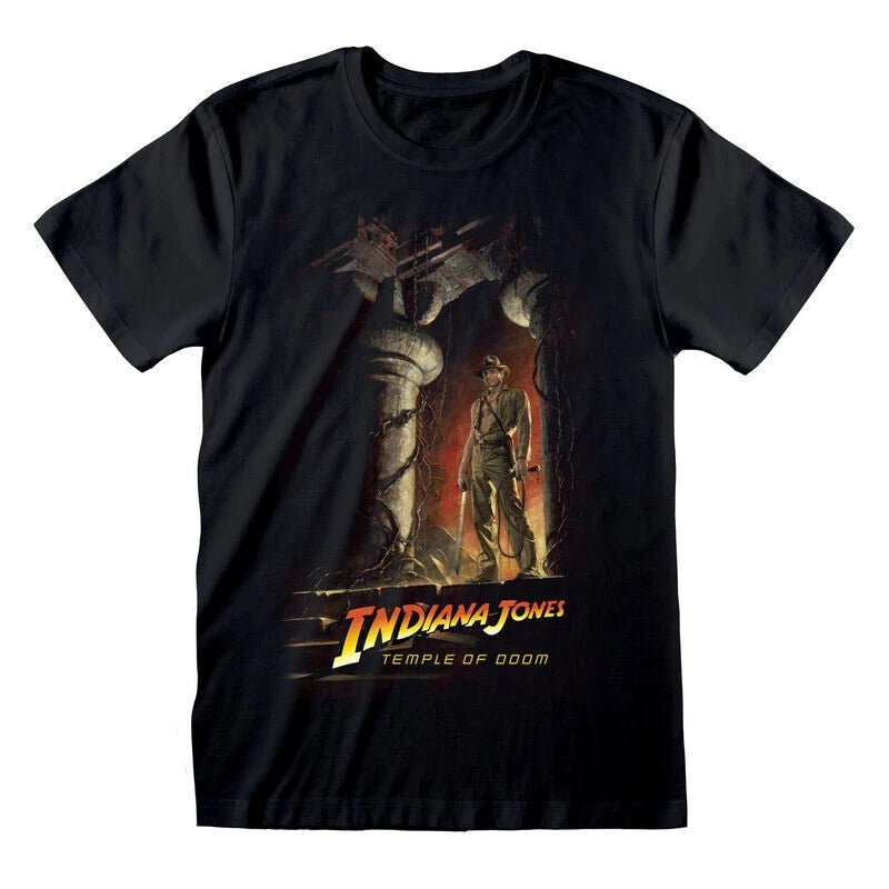 Official Indiana Jones Temple Of Doom Poster T-Shirt Fan Apparel Adventure Wear