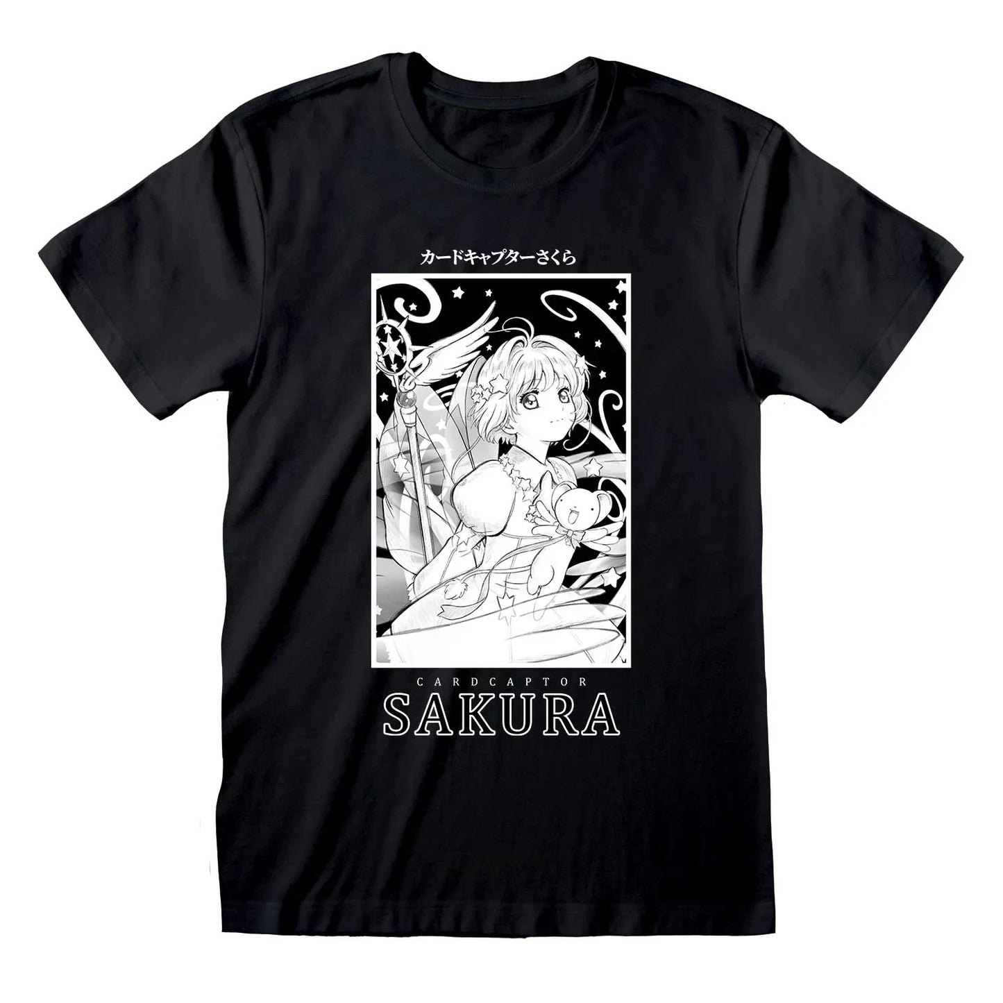Official Cardcaptor Sakura B&W Box T-Shirt – Anime Graphic Tee for Magical Fans