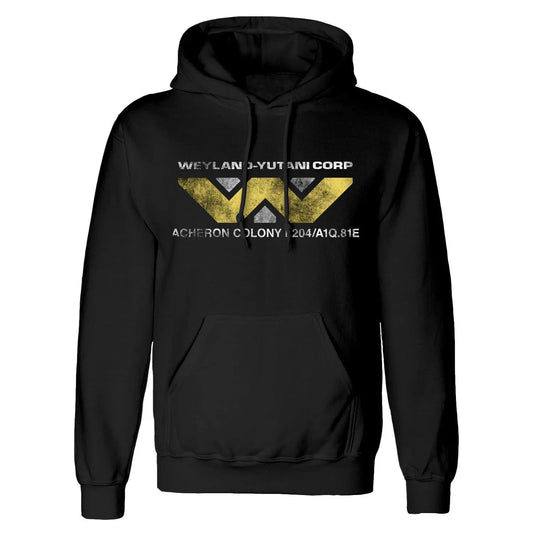 Official Alien Weyland Yutani Corp Logo Contrast Hoodie Sci-Fi Movie Fan Apparel