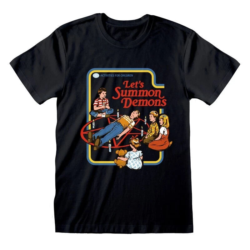 Official Steven Rhodes T-Shirt – Let’s Summon Demons Retro Dark Humor Graphic