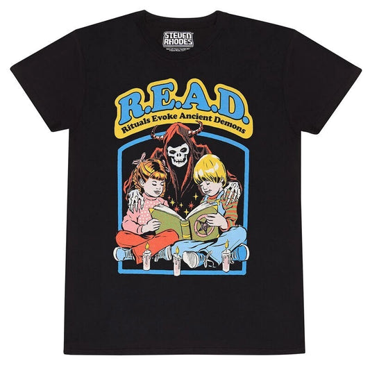 Official Steven Rhodes T-Shirt – Read Comic Style Dark Humor Book Lover Fan Tee