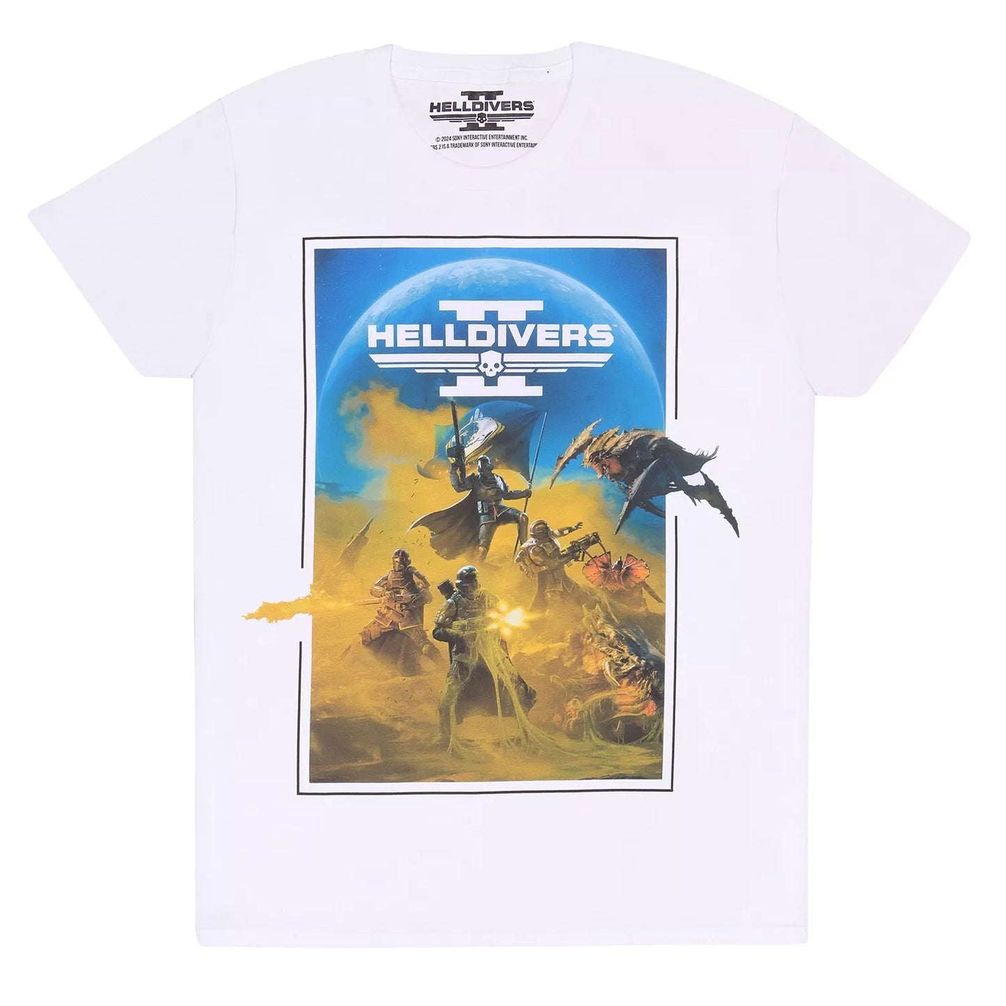 Official Helldivers 2 White T-Shirt Unisex Round Neck Gift Outfit Key Graphic