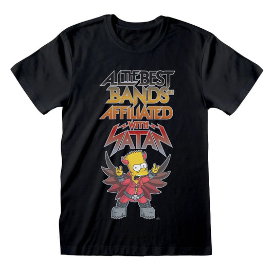 Official The Simpsons - Bands with Satan T - Shirt – Funny Graphic Tee for Fans