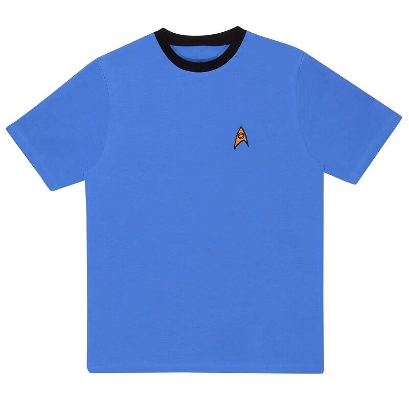 Official Star Trek T-Shirt – Science Y Uniform Retro Blue Sci-Fi Fan Apparel Tee