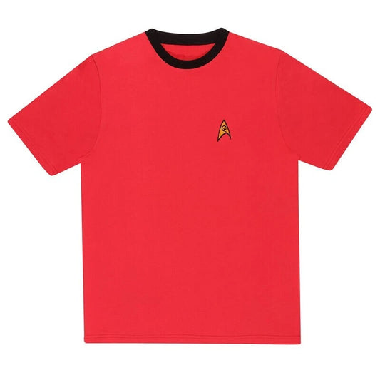 Official Star Trek T-Shirt – Operations Uniform Retro Red Sci-Fi Fan Apparel Tee