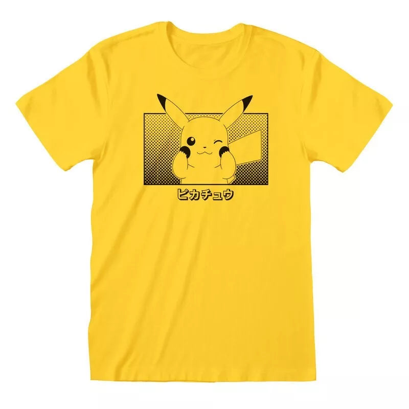 Official Pokémon Pikachu Katakana T-Shirt Unisex Anime Gamer Retro Fan Merch