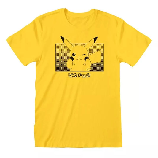 Official Pokémon Pikachu Katakana T-Shirt Unisex Anime Gamer Retro Fan Merch