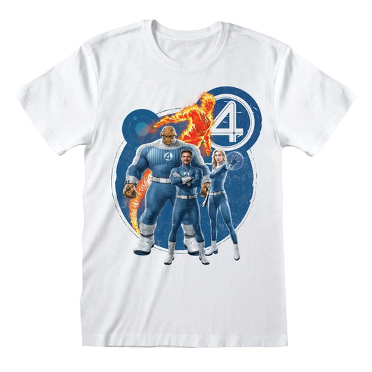 Official Fantastic Four Heroes Group Shot T-Shirt – Marvel Team Graphic Tee Fans