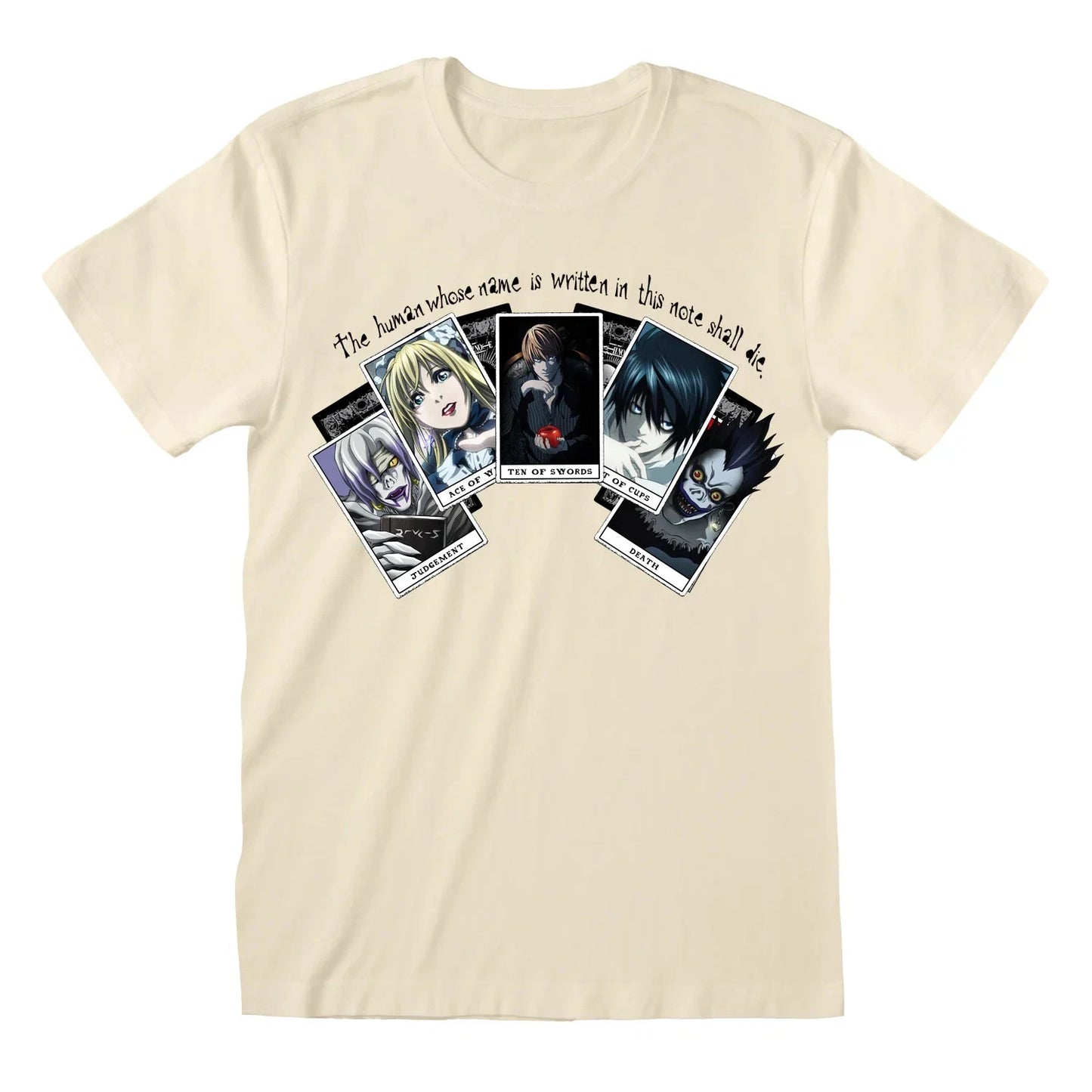 Official Death Note Playing Cards T-Shirt – Anime Graphic Tee for Adults & Fans