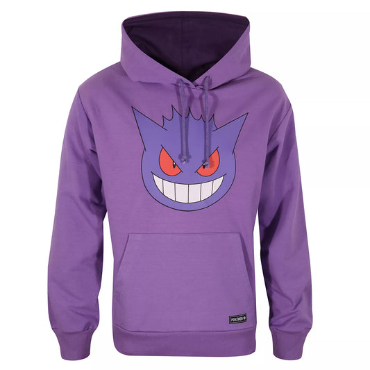 Official Pokémon Gengar Face Pullover Hoodie Unisex Retro Gaming Fan Merch Tee