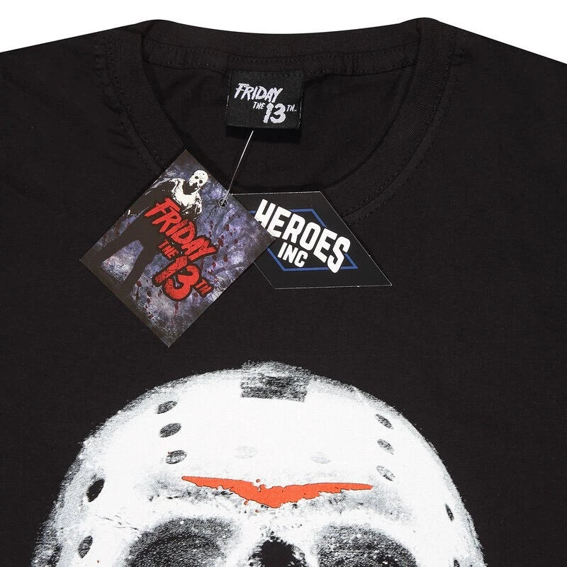 Official Friday The 13th White Mask T-Shirt Horror Movie Graphic Fan Outfit Wear