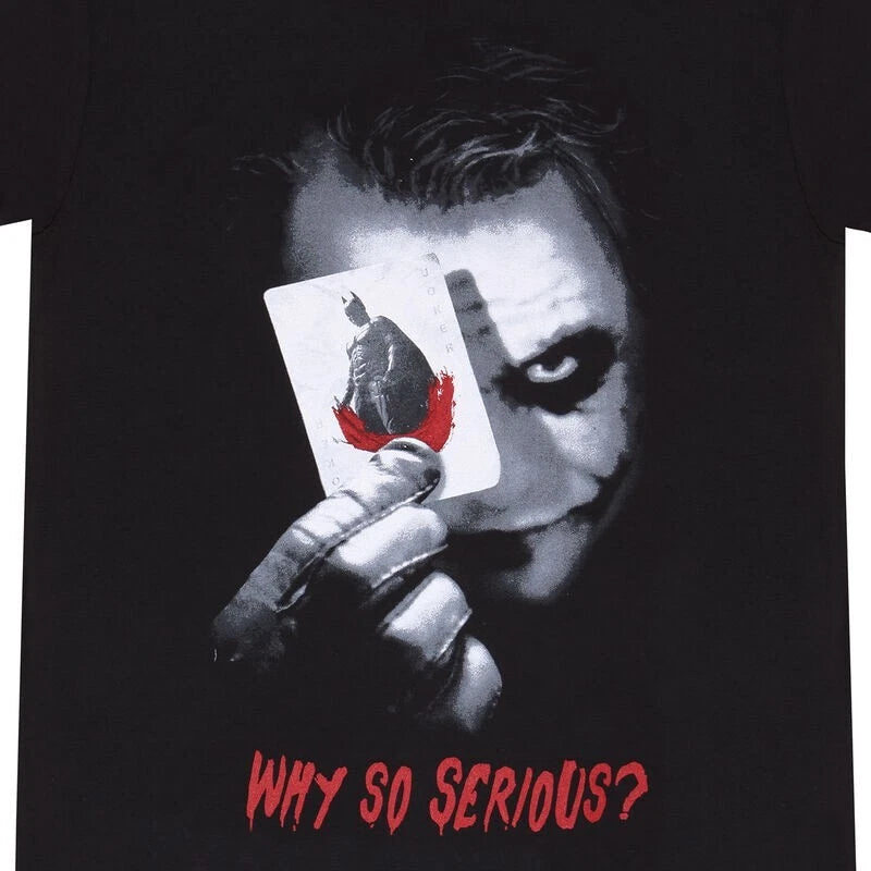 Official DC The Dark Knight Why So Serious T-Shirt Unisex Joker Fan Merch Tee