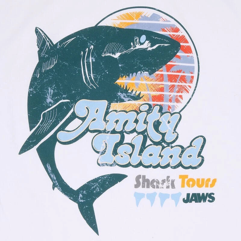 Official Jaws T-Shirt – Amity Shark Tours Front & Back Print Fan Apparel Gifts