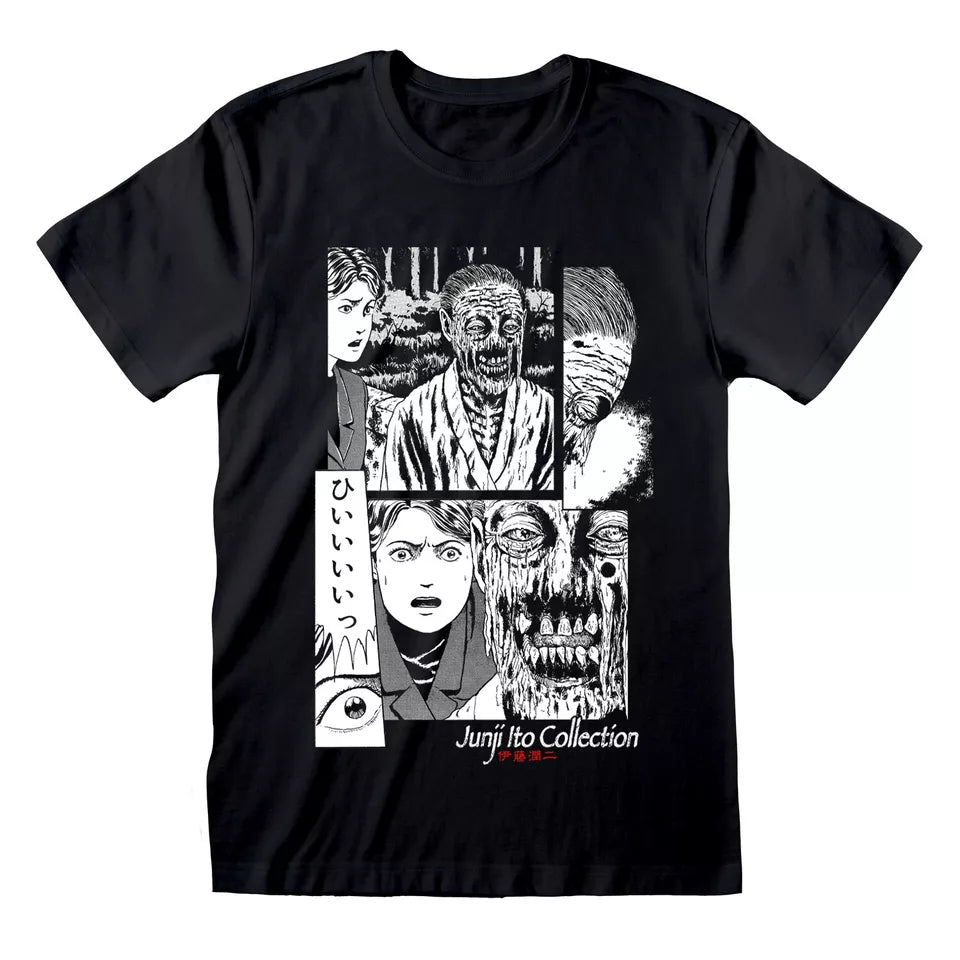 Official Junji Ito Black T-Shirt Unisex Fit Undead Creepy Horror Artwork Merch